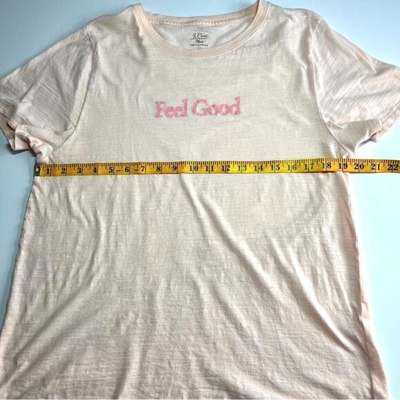 J. Crew Short Sleeve Lightweight Cotton Tee Pale Pink FEEL GOOD Expression Large - Picture 5 of 10